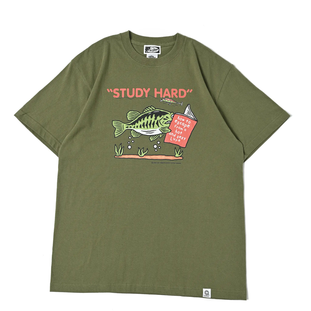 バス釣り Tシャツ STUDY HARD_T-shirt (Olive) – バス釣り アパレル