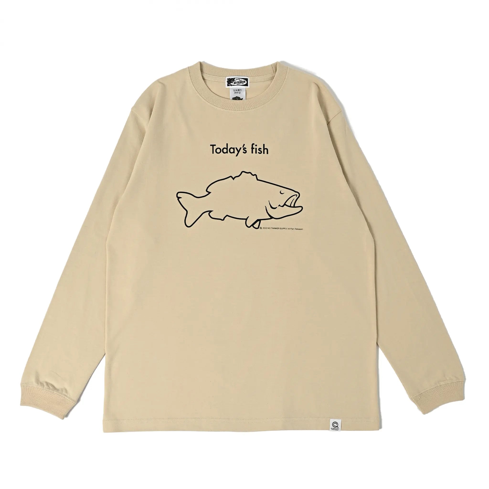 バス釣り ロンT 長袖 TODAY'S FISH Long T-shirt(Sand beige) – バス