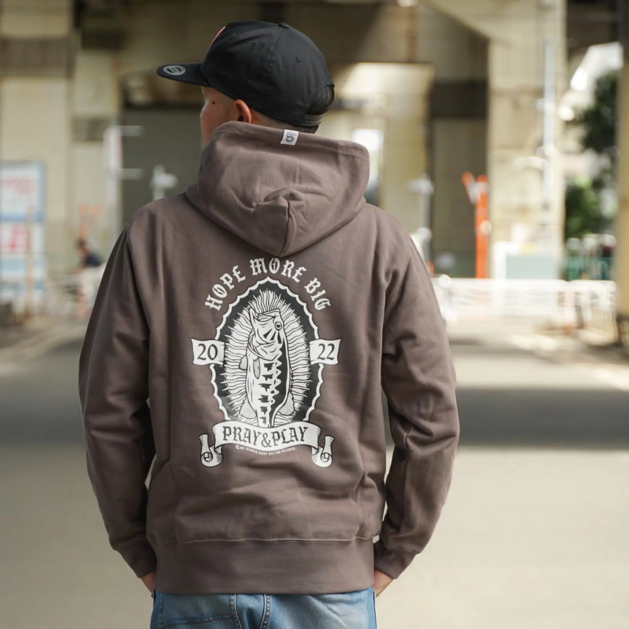 バス釣り パーカー フーディー PRAY hood parka Charcoal – バス釣り バス釣り パーカー フーディー PRAY hood parka Charcoal – バス釣り