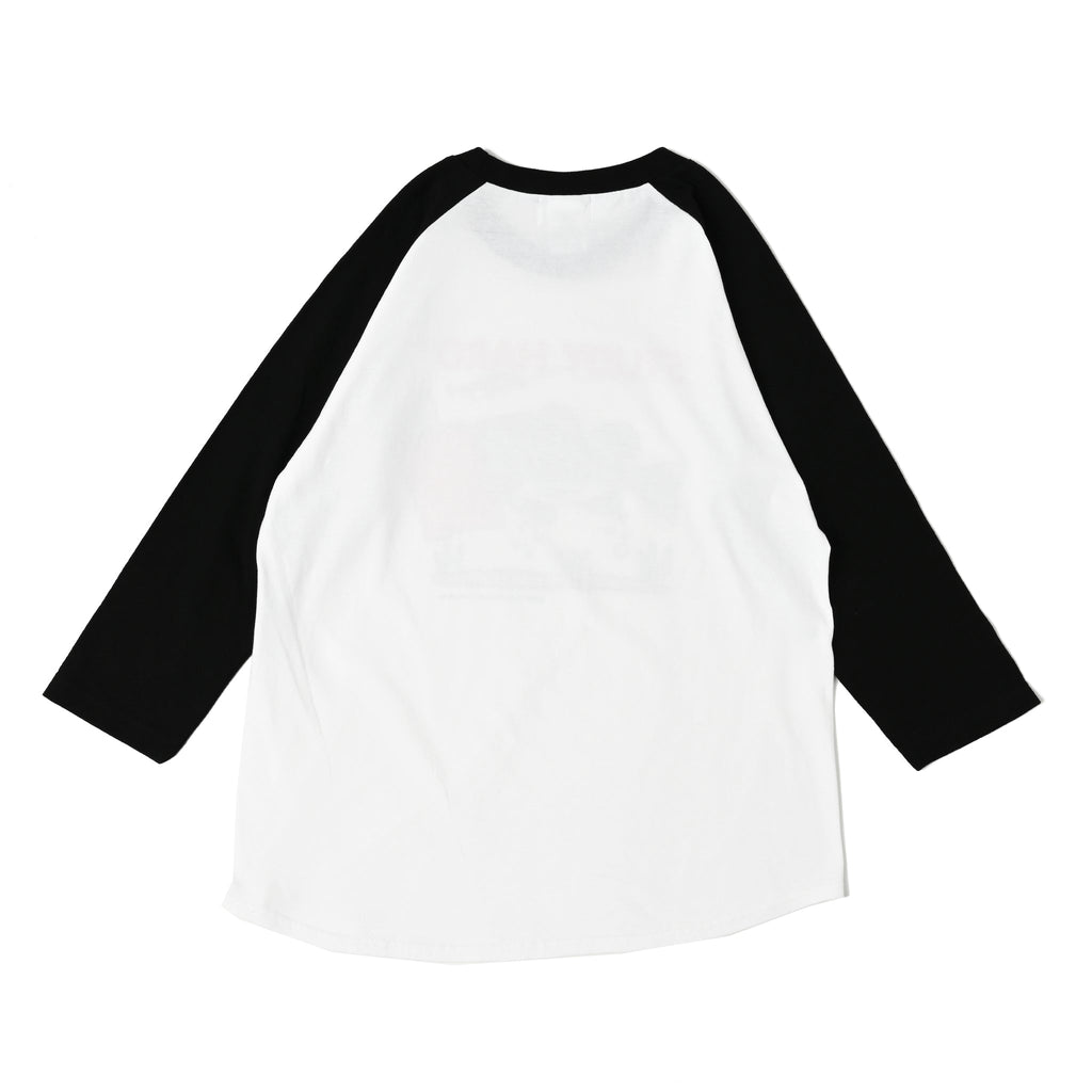 STUDY HARD_raglan long T-shirt (White / Black) バス釣り アパレル NO THINKER SUPPLY
